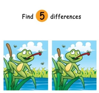 Between frogs spot the differences