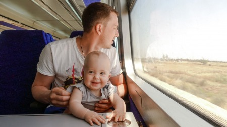 Travelling with a child in train